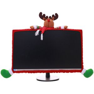 Vrolijk Kerstfeest Computer Cover Laptop Lcd Monitor Decoratie Cover Past 19-27 inch Computer Cover Christmas Xmas Decor