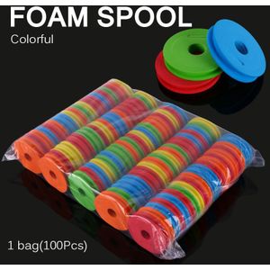 100 stuks Foam Spoelen Vissen Kronkelende Boord Vissen Haak Lijn Visgerei Accessoires Schuim Spoel Trace Wire Swivel Tackle Vis Doos gereedschap