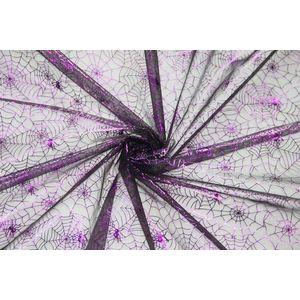 150cm breed spinnenwebben gebronsde afdrukken organza stof shining glitter tulle Halloween party decoratie DIY apparal naaien stof