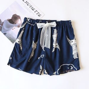 Paar Zomer Zijde Lounge Shorts Broek Ancho Verano Suelto Pijama Mujer Femme Pyjama Satijnen Slaap Slijtage Mannelijke Strand Pantalones Mannen