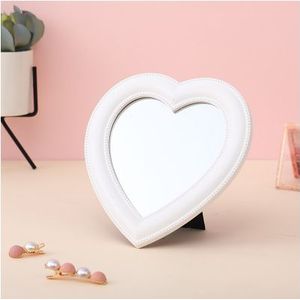 Koreaanse Stijl Hartvormige Spiegel Desktop-Wandmontage Dual-Gebruik Foto Props Decoratie Cosmetische Spiegel Roze Paars liefde