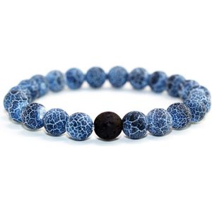 8 Mm Natuursteen Kralen Blauw Verweerde Lava Koppels Liefhebbers Armbanden Yoga Kralen Armband Anniversary Voor Vrouwen Mannen Sieraden