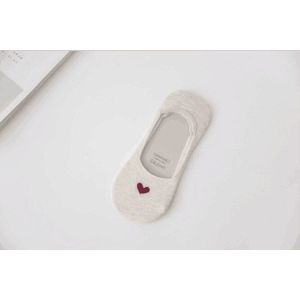 5 Paires Nieuw Product Vrouw Sokken Liefde Hart Sokken Silicagel Antislip Boot Sokken Lage Hulp Ondiepe Mond