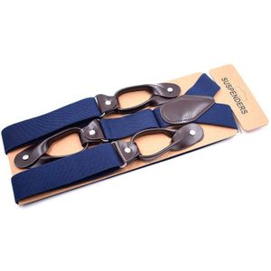 Mannen Bretels Hoge Elastische Verstelbare Bretel Zware Back Broek Bretels 6 Kleuren Knop Jarretel Riem 006