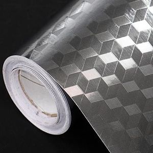 Keuken Olie-Proof Waterdicht Stickers Anti-Fouling Hoge Temperatuur Aluminiumfolie Zelfklevend Behang Kachel Kast stickers