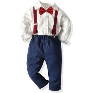 Jongens Gentleman Kleding Shirt + Broek Jongen Shirts Pak Lange Mouwen Kids Bruiloften Party Dress Suits Kinderen Sets