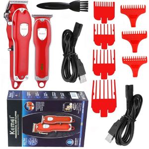 Professionele Krachtige Elektrische Tondeuse Kapper Tondeuse Voor Mannen Verstelbare Oplaadbare Baard Kapsel Machine Combo Kits