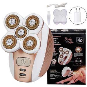 Elektrische Pijnloos Ontharing 5 Cutter Hoofden Epilator Scheerapparaat Scheermes Voor Vrouwen Lady Body Been Lip Wang Oplaadbare Hair Remover