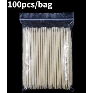 Voor Cuticle Pusher Cuticle Verwijder Tool Vorken Voor Nagels Manicure Gereedschap 100 Stks/set 5 Verschillende Grootte Orange Wood Sticks