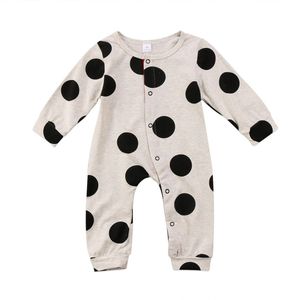 Emmababy Baby Jongens Meisjes Unisex Lange Mouw Dot Knop Baby Romper Jumpsuit Playsuit Clothes Top Outfit Set