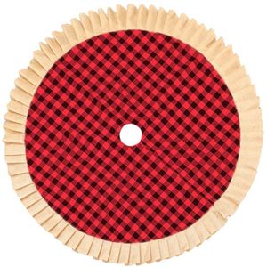 Kerstboom Rok 47 Inch Rode En Zwarte Plaid Buffalo Voor Party Boom Mat Xmas Decoratie Feestartikelen