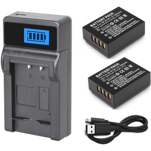 Batterij (2-Pack) + Lcd Usb Dual Charger Voor Fujifilm NP-W126, NPW126, NP-W126S, NPW126S, NP-W 126S Oplaadbare Lithium-Ion