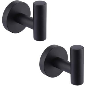 Zwart Gewaad Haak Rvs 304 Badkamer Enkele Badhanddoek Haak Kleerhanger Wall Mounted, Matte Black