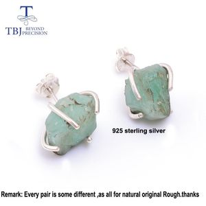 Natuurlijke Opaal Ruwe Oorbel, Handgemaakte Emerald Ruwe Stud Oorbel, Aquamarijn Oorbel 925 Sterling Zilveren Sieraden Geboortesteen Tbj