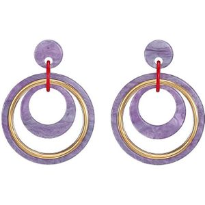 Sinta Persoonlijkheid Acryl Oorbellen Golden Circle Casual Earring Voor Vrouwen Jewerly