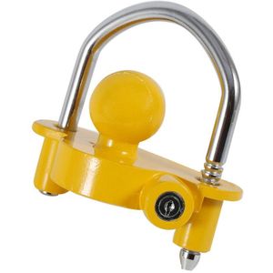 Universele High Security Hitch Lock Caravan Trailer Koppeling Tow Bal Lock Geel 50Mm Duurzame Veiligheid
