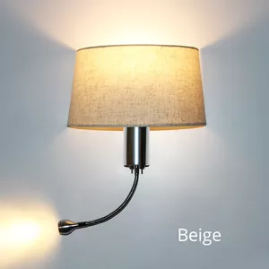 Industriële Wandlamp Met Lange Uitschuifbare Arm - Retro Vintage Met Stekker En Schakelaar, Zwart/Goud