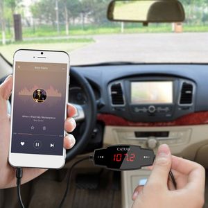 Catuo Fm-zender Carkit Radio Modulator Voor Auto Met 3.5Mm Aux Plug En 5V/2.4A Usb autolader Te Gebruiken Zwart