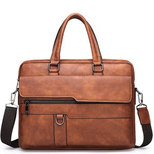 Mannen Aktetas Tas Business Famous Brand Lederen Schoudertas Messenger Bags Kantoor Handtas 13.3 Inch Laptop