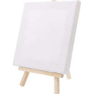 Mini Canvas En Natuurlijke Houten Schildersezel Set Voor Art Schilderij Tekening Craft Wedding Supply