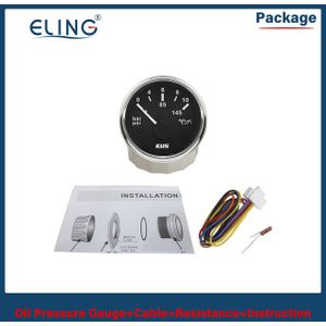 Kus 52Mm 0-5Bar 0-10Bar Oliedrukmeter Auto Boot 0-75Psi 0-145Psi Rood Geel Beschikbaar Backlight Olie Druk Sensor