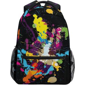 Alaza Rugzakken Zwarte Tas Reizen Schooltas Mannen Olieverf Grote Dame Capaciteit Weekend Laptop Tassen Vrouwelijke Notebook tas