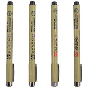 Sakura Pigma Micron Tekening Pen Liner 7Pcs/4Pcs Set 005/01/02/03/05/08 /XS-125 0.5Mm/1Mm/1 Borstel Pen Grafische