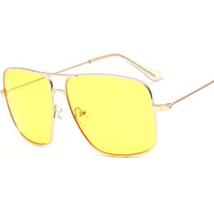 Retro Gold Metalen Frame Zonnebril Clear Lens Bril Plein Vintage Bijziendheid Zonnebril Voor Mannen Business Sunglass