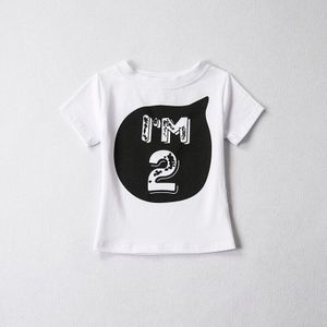 Unisex Zomer T-shirt Meisje Katoen Brief Tops Baby Meisje Kleding 1 2 4 Jaar Verjaardag Peuter Jongen Shirts Party dragen Kleding