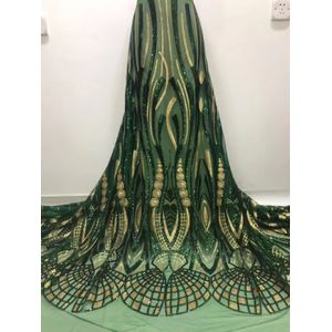 Classic - Afrikaanse Tule Kant Met Pailletten - Wit - 5 Yards