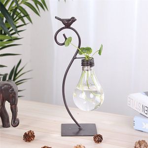 2 Soorten Moderne Stijl Glazen Tafelblad Plant Bonsai Bloem Kerst Decoratieve Vaas Met Metalen Lade Woondecoratie Accessoires