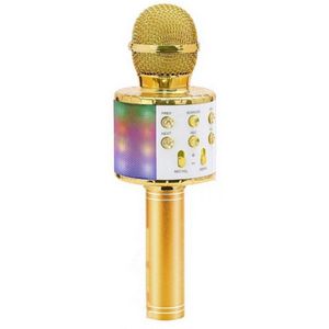 WS858 Draadloze Bluetooth Microfoon Karaoke Condensator Microfoon Professionele Microfoon Radio Studio Opname Microfoon Met Led Licht