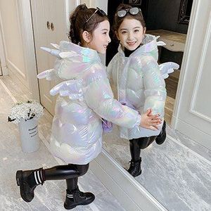 2-8 Jaar Peuter Meisje Donsjack Leuke Eenhoorn Hooded Parel Kleur Winter Jas Voor Meisjes Lange Jas Waterdicht kinderen Uitloper