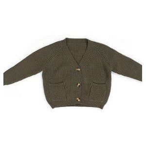 Kids Herfst Kleding Solid-Kleur V-hals Lange Mouwen Knop Opening Geweven Vest Met Zakken Voor Kleine Jongens Meisjes