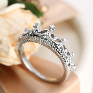 Crystal Queen 'S Crown Ringen Punk Femme Wedding Engagement Voor Vrouwen Sieraden