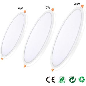 2 Pcs Led-lampjes 6W 15W 20W Plafond Downlight Lamp AC85-265V Geen Flicker Led Gloeilamp indoor Woonkamer Ronde Panel Licht