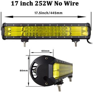 Wilskracht 20 22 Inch Gele Led 4X4 Offroad Lichtbalk 324W Voor 4WD Truck Suv Atv Trailer beam Amber Werk Rijden Lichten Mistlamp