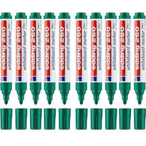Edding Board Pen 10'lu Pakket Kleur-Gree Uitwisbare Whiteboard Voor Kinderen Tekening Kantoor Vergadering School Leraar