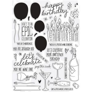 Birthday Party Sentiment Postzegels En Wijn Glas Kaars Ballon Metalen Stansmessen Scrapbooking Folie Voor Card Making