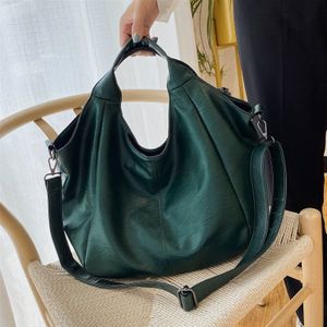 Grote Capaciteit Vrouwen Schouder Hobo Tassen Zwarte Brede Band Cossbody Zak Zachte Pu Lederen Casual Tote Tas Voor Dames sac A Main