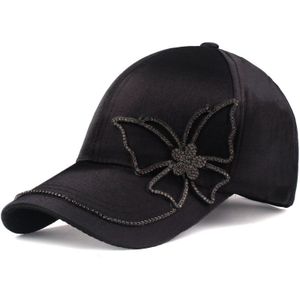 [Yarbuu] Mode Zwarte Vlinder Baseball Cap Meisjes En Vrouwen Snapbackhiphop Zonnehoed strass Casquett