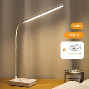 Bureaulamp Touch Tafel Lampen Voor Woonkamer Zwanenhals Desktop Opvouwbare Dimbare Oogbescherming Studie Lamp Led Licht