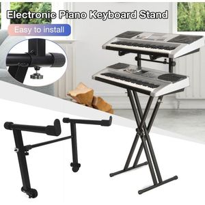XR-34 Verstelbare Elektronische Piano Keyboard Stand Piano Verhoogde Ondersteuning Muziek Houder Instrument Zwarte Houder Accessoires
