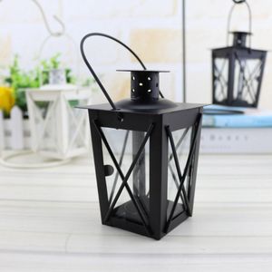 Zwart/Wit Romantische Romantische Kandelaar Retro Opknoping Lantaarn Lamp Decor Voor Diner Thuis E7CB