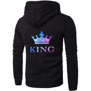 KONINGIN KONING KROON Paar Hoodies Chritsmas Kostuums Vrouwen Mannen Liefhebbers Sweatshirt Liefhebbers Koppels