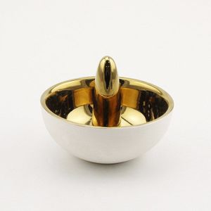 Gouden Keramische Mini Sieraden Plaat Display Plaat Ring Oorbellen Opbergvak Minimalistische Creatieve Home Decoratie 040 Y