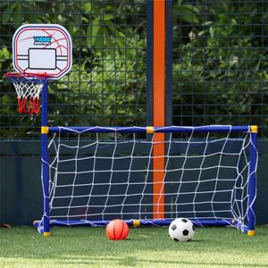 2 In 1 Outdoor Sport Kids Voetbal Doel Jongens Voetbal Speelgoed Mini Basketbal Kinderen Basketbal Hoepel Training Praktijk Speelgoed