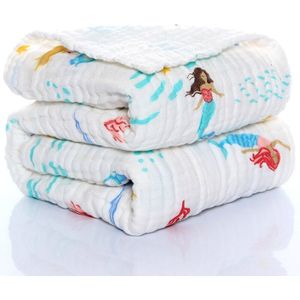 6 Laag Pumi Gaas Badhanddoek Mousseline Inbakeren Baby Deken Inbakeren 100% Katoen Inbakeren Wrap Voor Pasgeboren Baby Beddengoed 110x110cm