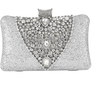 Vrouwen Wedding Clutch Bag Luxe Crystal Mini Dames Handtas Goud Zilver Evening Clutch Purse Sequin Schoudertas Bolsa ZD1549