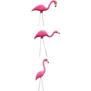 3 Soorten Roze Plastic Realistische Leuke Flamingo Yard Tuin Gazon Balkon Decoratie Levensechte Dier Ornamenten